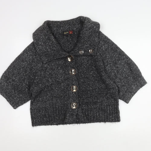 Stephen Y Women's Grey Collared Cardigan L/XL