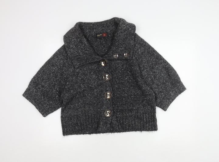 Stephen Y Women's Grey Collared Cardigan L/XL