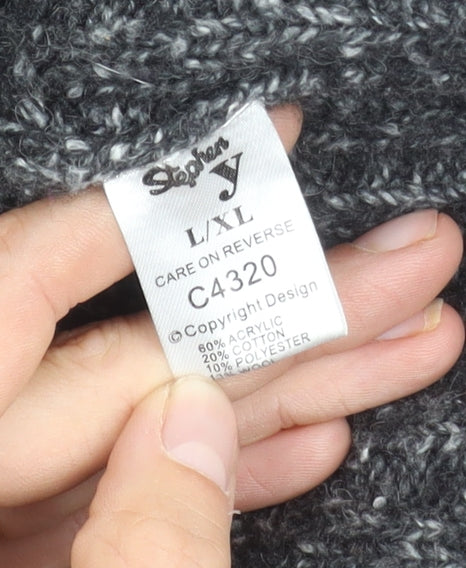 Stephen Y Women's Grey Collared Cardigan L/XL