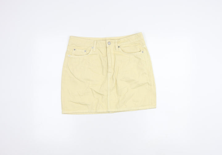 Weekday Women's Yellow Short Pencil Skirt Size 12