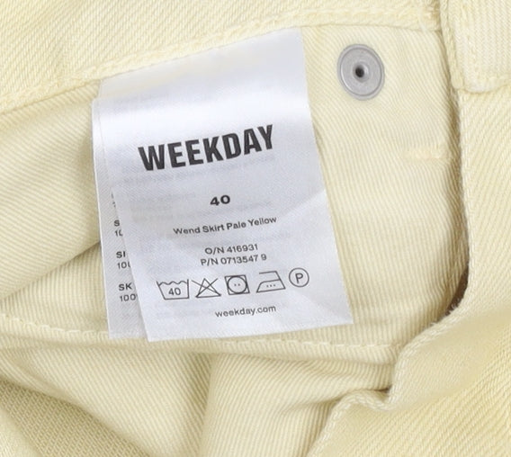 Weekday Women's Yellow Short Pencil Skirt Size 12