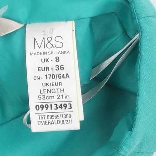 Marks and Spencer Women's Green Pencil Skirt, Size 8