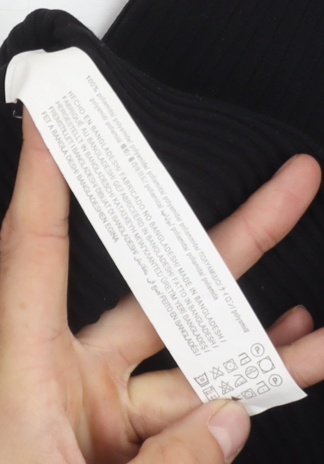 Bershka Women's Black Midi Sheath Dress Size 12