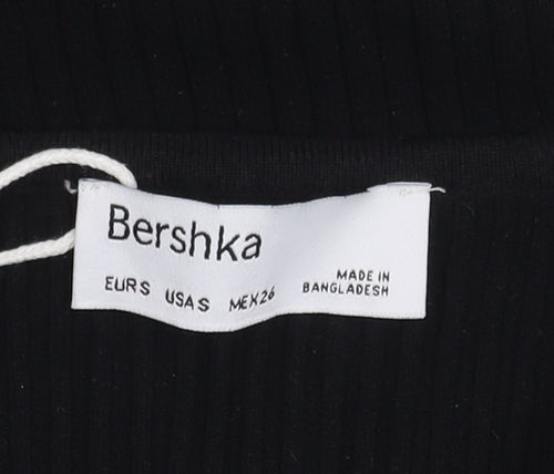 Bershka Women's Black Midi Sheath Dress Size 12