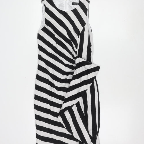 Forcast Women's Black Striped Sleeveless Dress