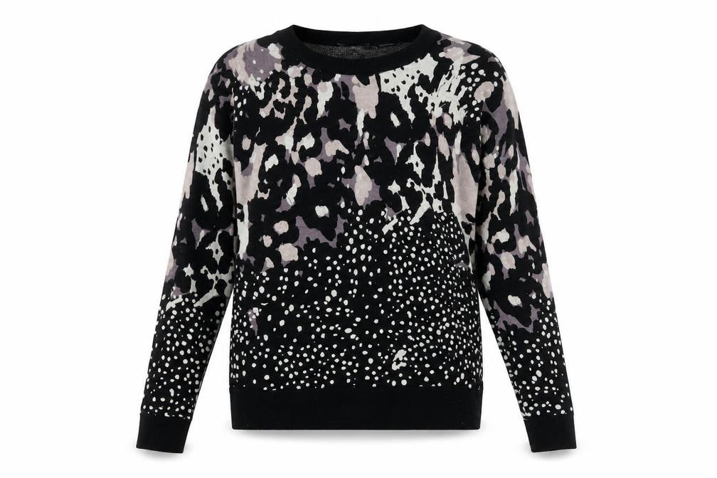 Front view of Next Women's Black Animal Print Jumper, size 10