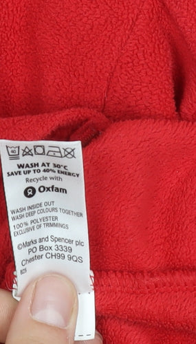 Marks and Spencer Women's Red Fleece Jacket Size 16