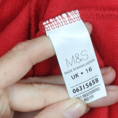 Marks and Spencer Women's Red Fleece Jacket Size 16