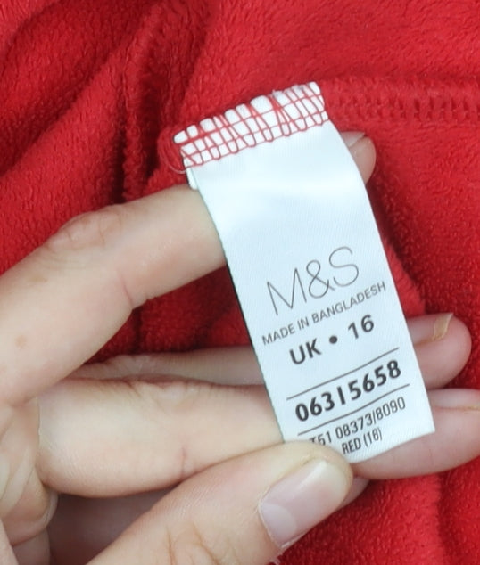 Marks and Spencer Women's Red Fleece Jacket Size 16
