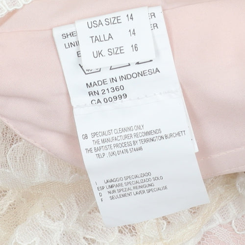 Mori Lee Women's Pink Lace Sleeveless Top, Size 16