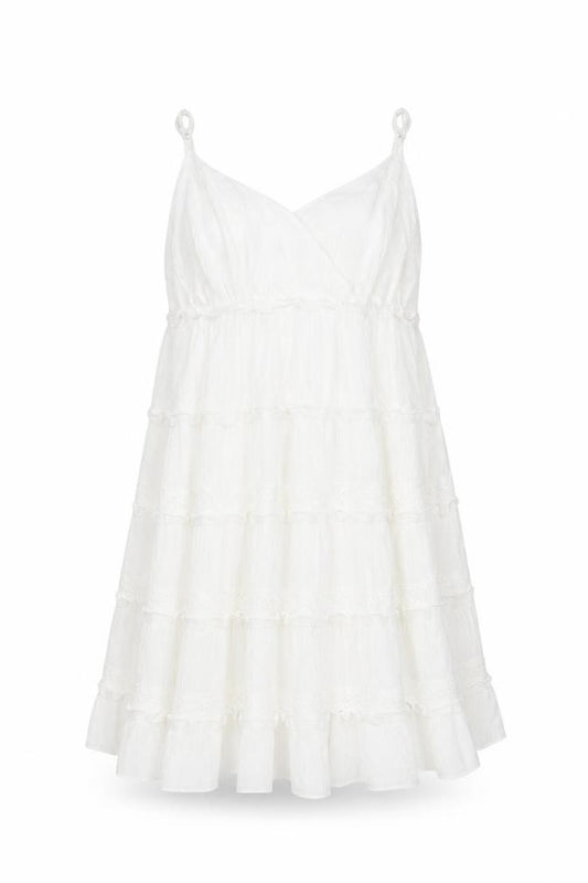 Marks and Spencer Girls Ivory Lace Sleeveless Dress 10-11 Years