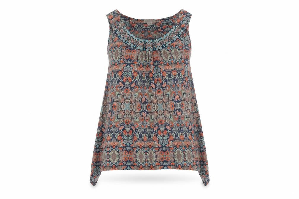 Front view of Monsoon Women’s Multicoloured Floral Tank Tunic
