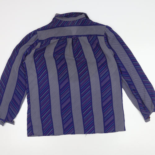 Clarissa Women's Blue Striped Button-Up Shirt Size 10