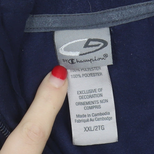 Champion Men's Blue 2XL Fleece Zip Sweatshirt