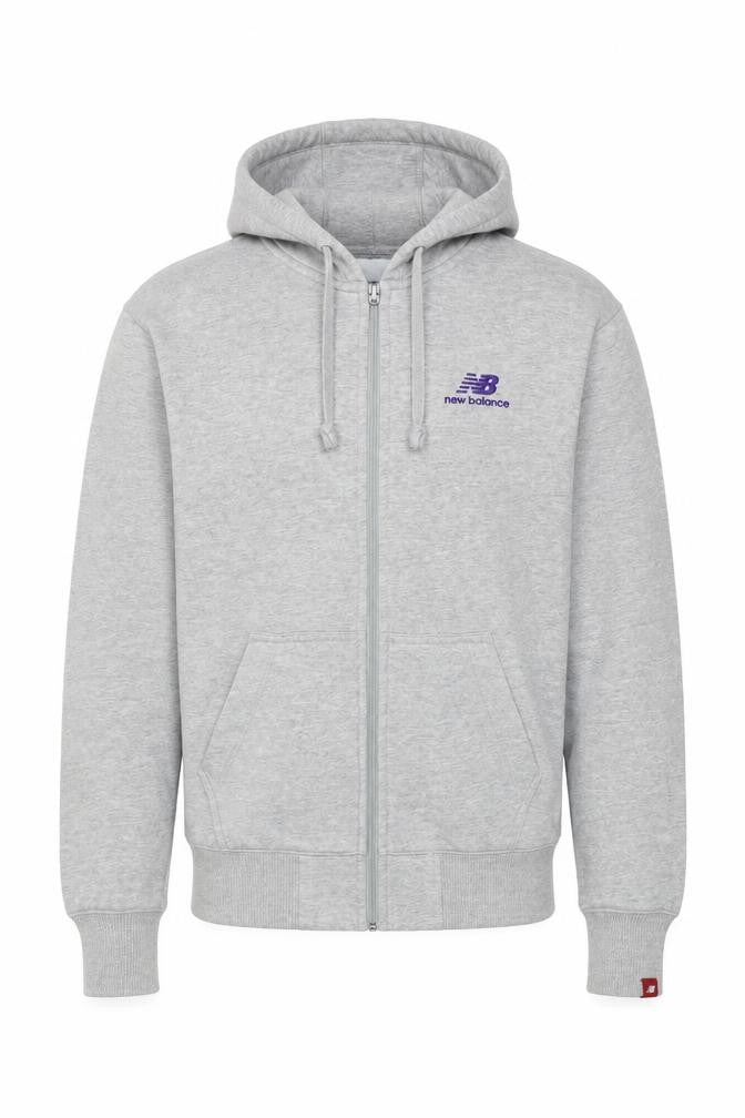 New Balance Men's Grey Full Zip Hoodie - Size S