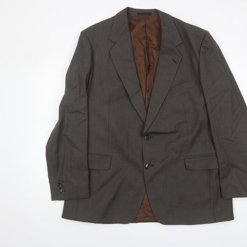 Magee Men's Brown Wool Blazer - Classic Fit, Size 45R
