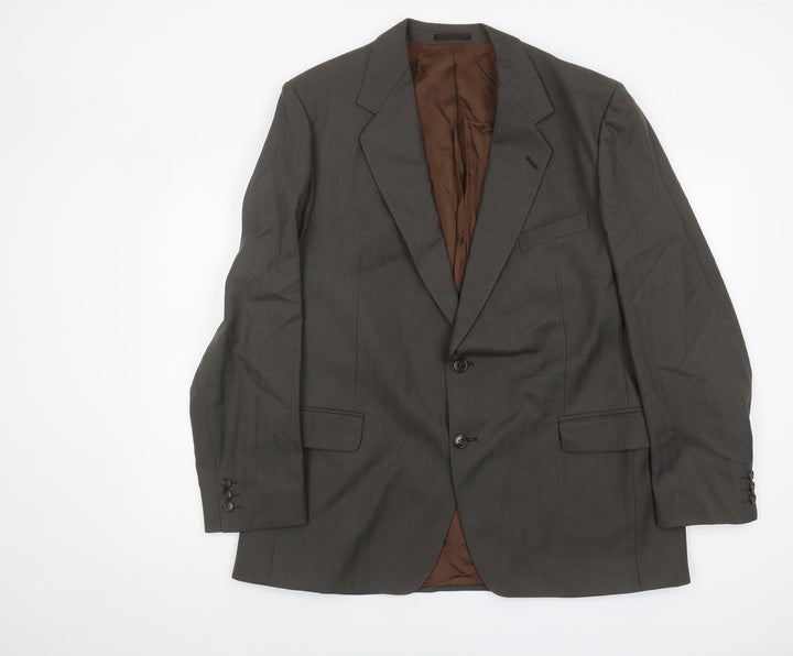 Magee Men's Brown Wool Blazer - Classic Fit, Size 45R