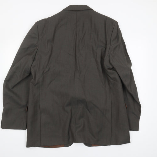 Magee Men's Brown Wool Blazer - Classic Fit, Size 45R