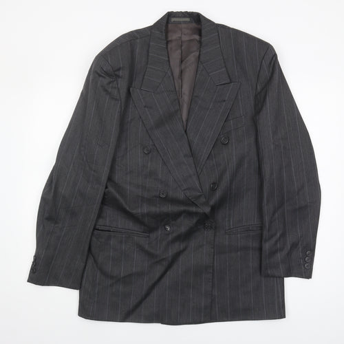 Hugo Boss Men's Grey Striped Blazer, Size UK 38, Classic Fit