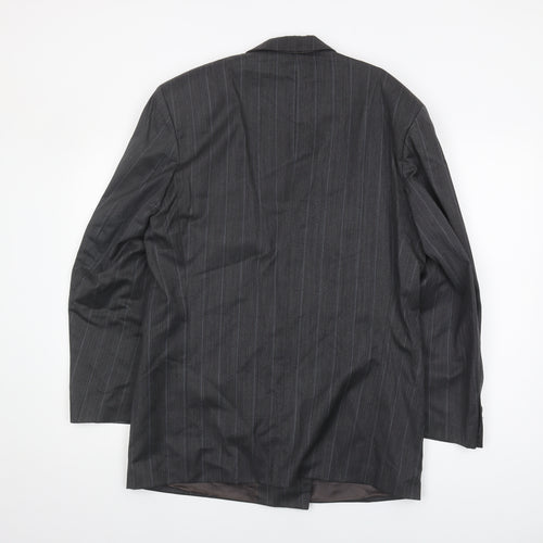 Hugo Boss Men's Grey Striped Blazer, Size UK 38, Classic Fit