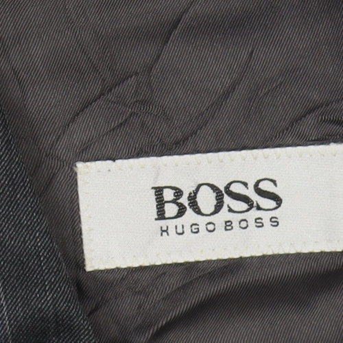 Hugo Boss Men's Grey Striped Blazer, Size UK 38, Classic Fit