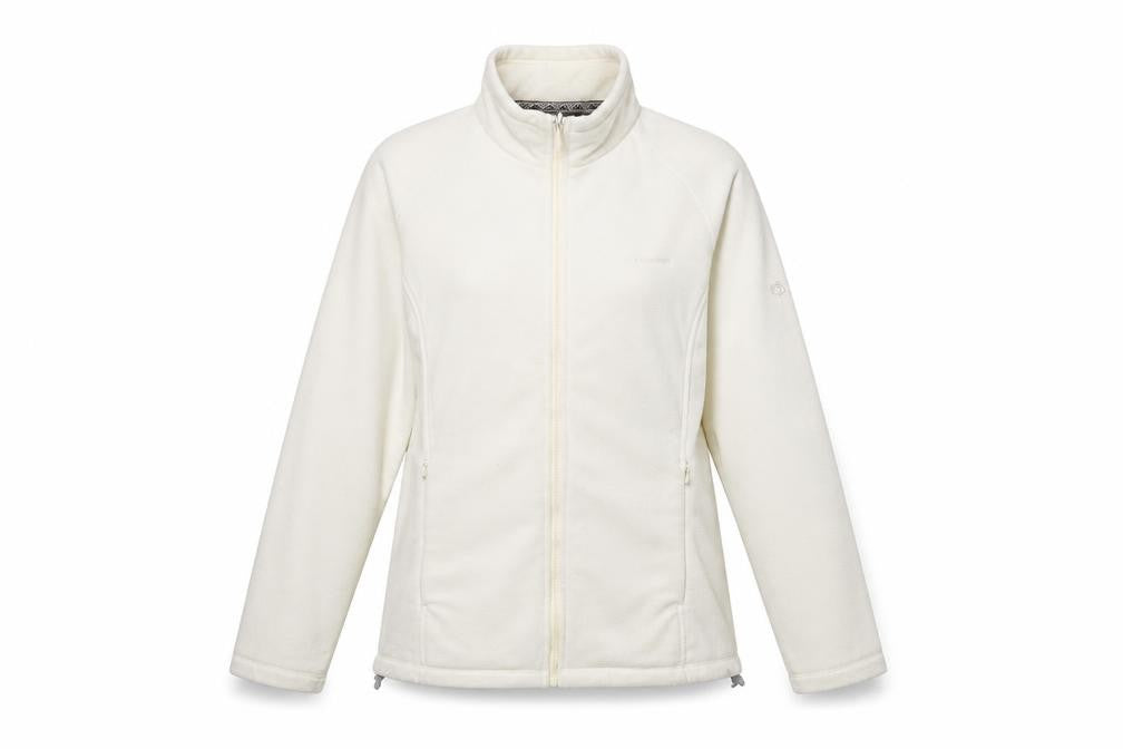 Front view of Craghoppers Women's White Fleece Jacket, size 12