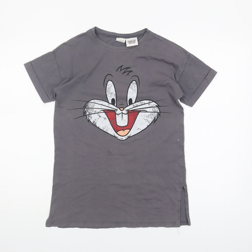 Looney Tunes Girls Grey T-Shirt 9 Years Graphic Print
