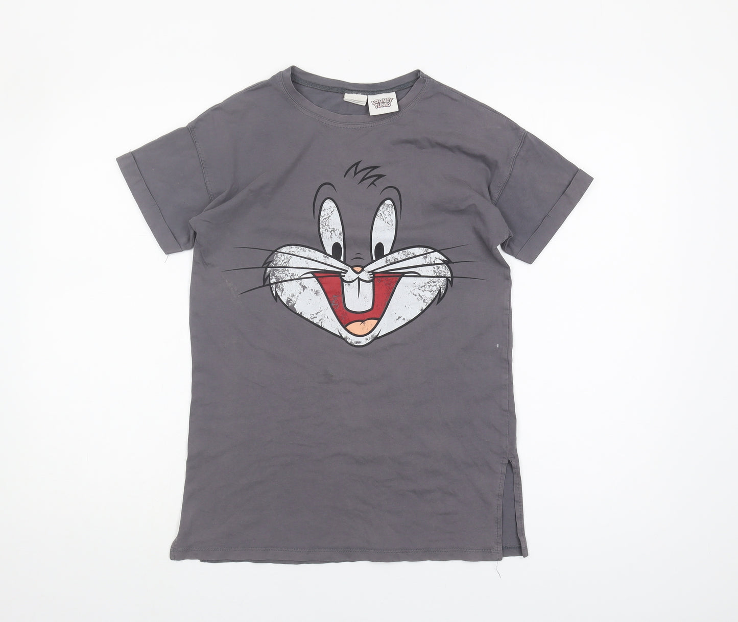 Looney Tunes Girls Grey T-Shirt 9 Years Graphic Print