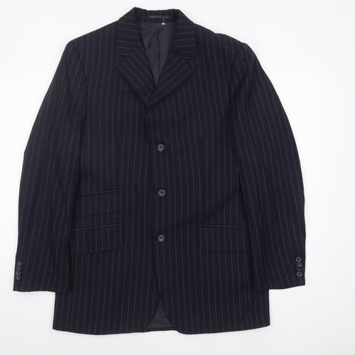 T.M. Lewin Blue Blazer Men’s 39R Classic Striped