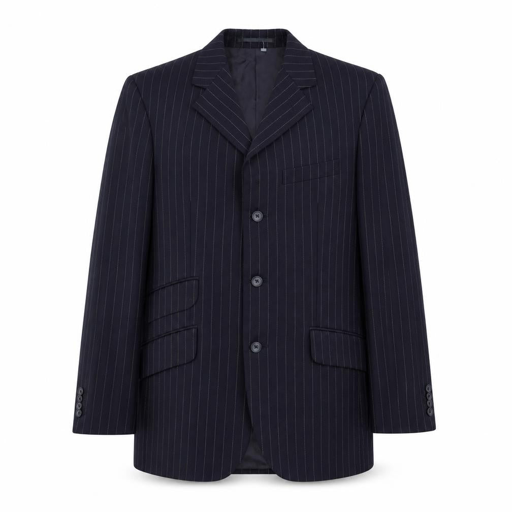Front view of T.M. Lewin Blue Blazer Men’s 39R Classic Striped