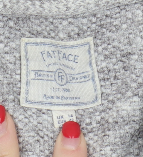 Fat Face Women’s Grey Hoodie Size 14 Pullover Casual