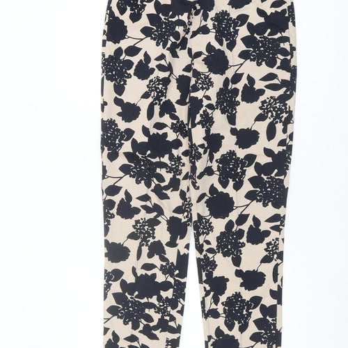 Laura Ashley Women's Beige Floral Trousers, Size 12