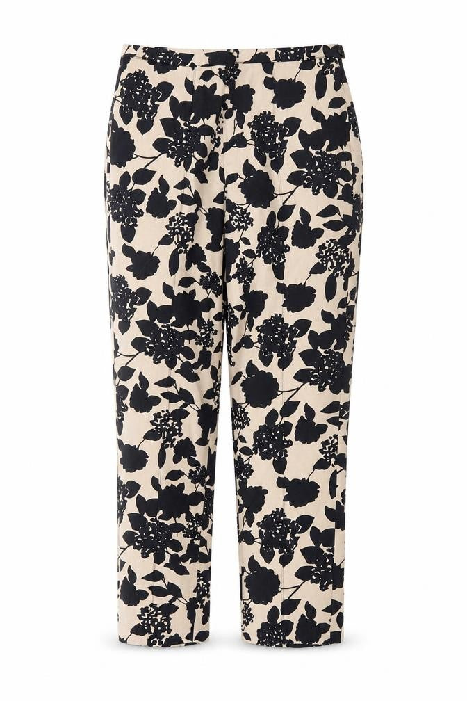 Laura Ashley Women's Beige Floral Trousers, Size 12