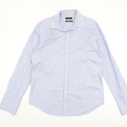 Jasper Conran Men's Blue Check Regular Fit Shirt 16.5