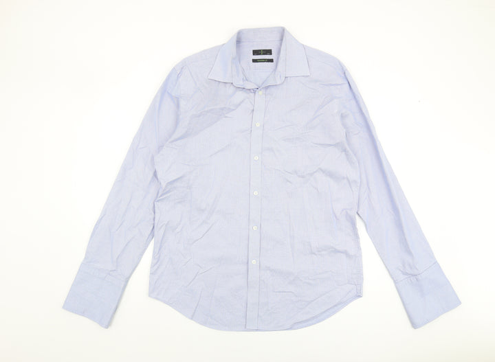 Jasper Conran Men's Blue Check Regular Fit Shirt 16.5