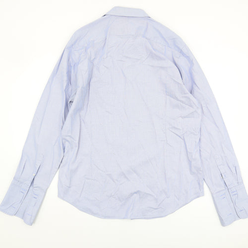 Jasper Conran Men's Blue Check Regular Fit Shirt 16.5