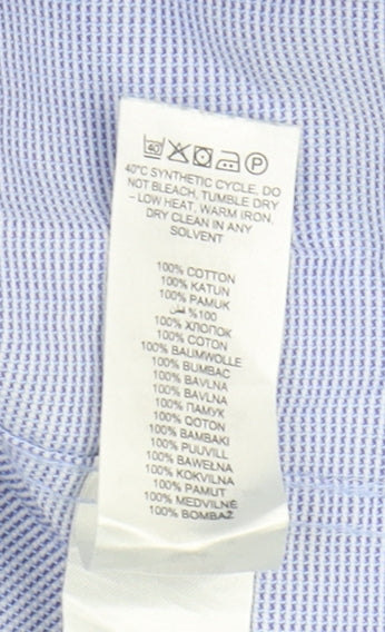 Jasper Conran Men's Blue Check Regular Fit Shirt 16.5