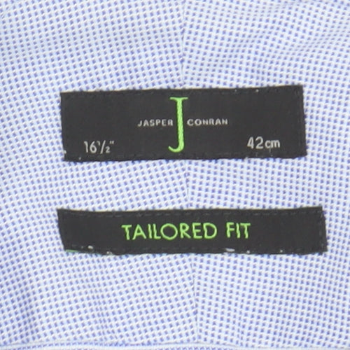 Jasper Conran Men's Blue Check Regular Fit Shirt 16.5