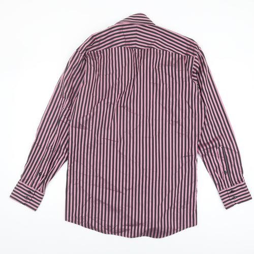 T.M.Lewin Pink Striped Slim Fit Shirt - 15.5