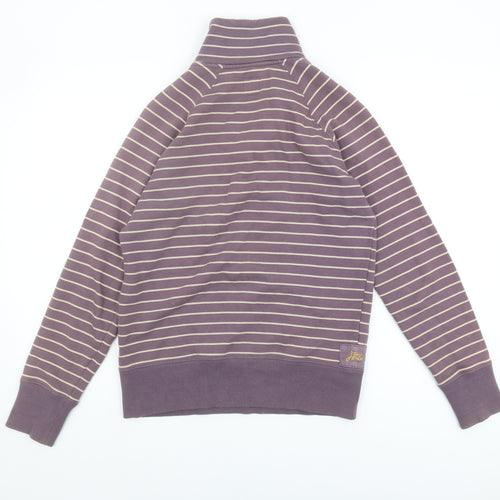 Joules Women's Purple Striped Pullover Sweatshirt Size 8