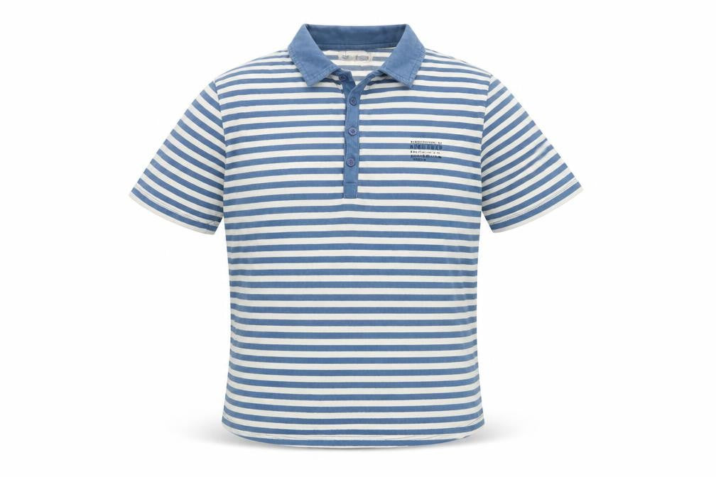 Front view of Firetrap Men's Blue Striped Polo Shirt XL