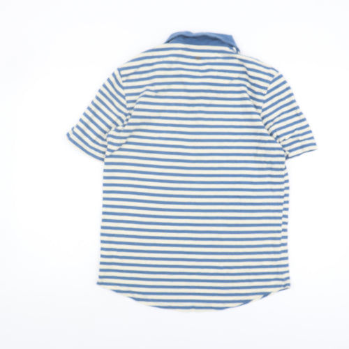 Firetrap Men's Blue Striped Polo Shirt XL