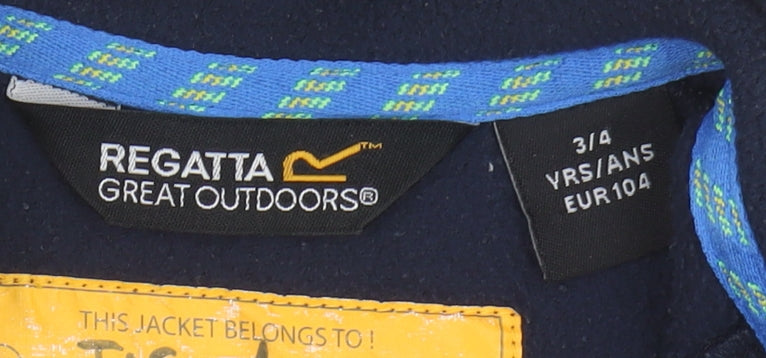 Regatta Boys Blue Fleece Jacket 3-4 Years