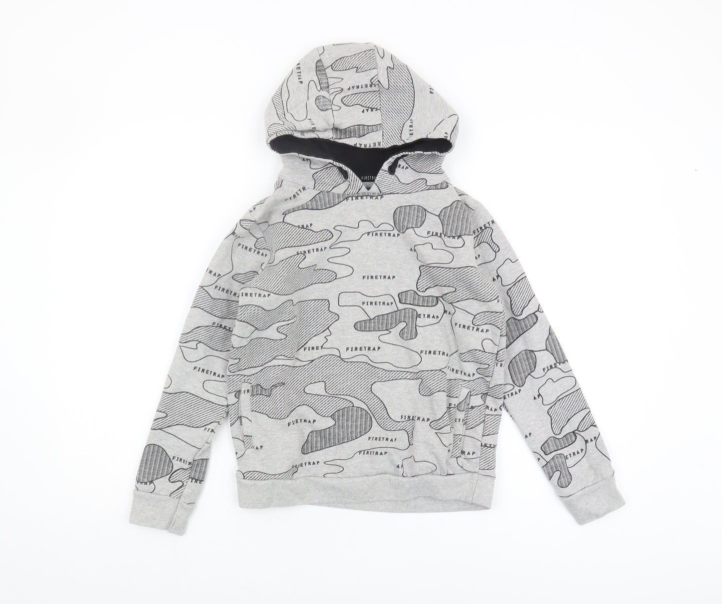 Firetrap Boys Grey Camouflage Hoodie, Size 11-12 Years