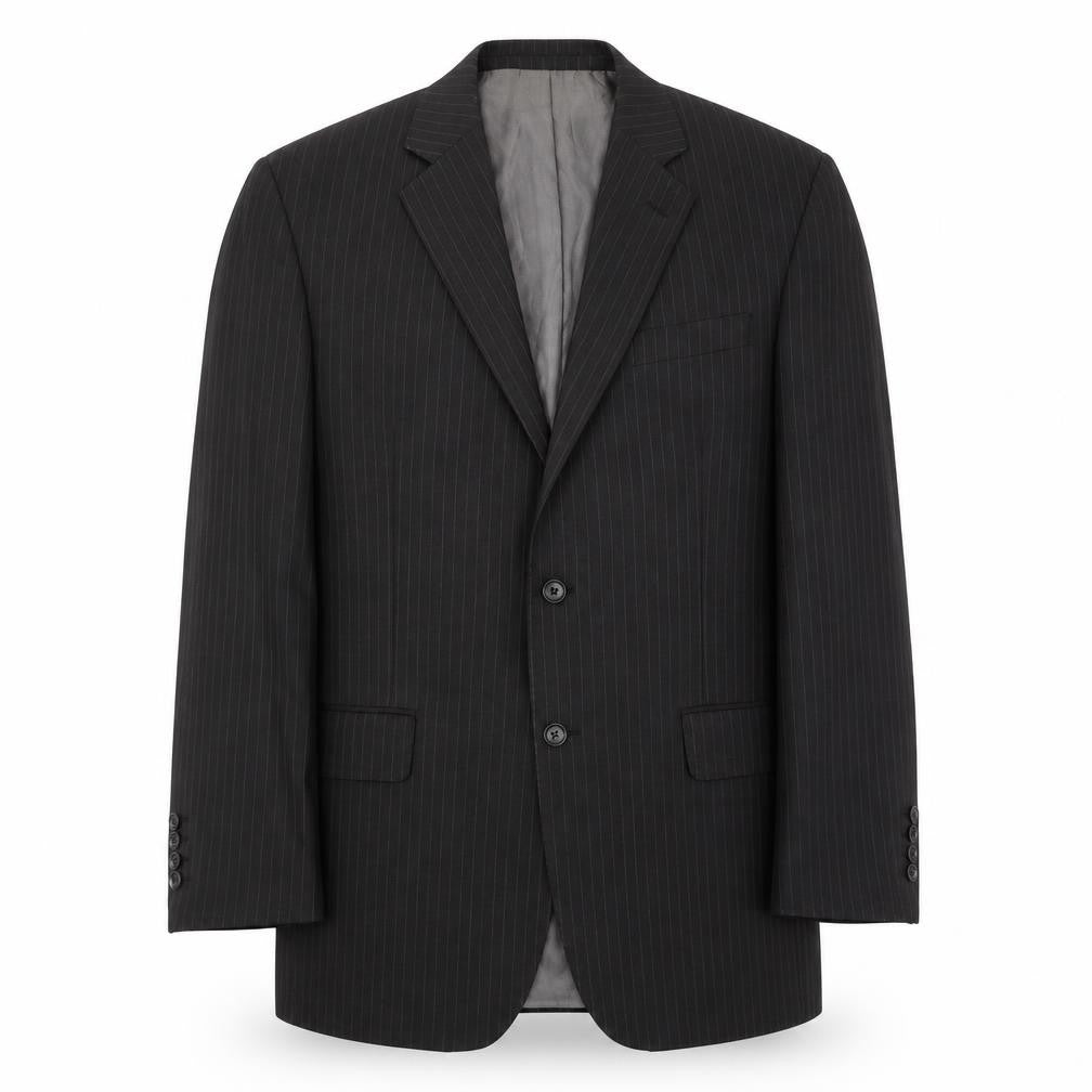 Front view of Austin Reed Men's Grey Striped Blazer 44R