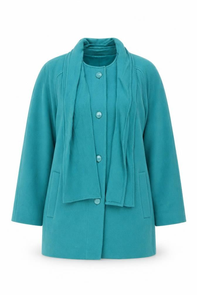 Front view of Eastex Women's Blue Wool Coat, size 10