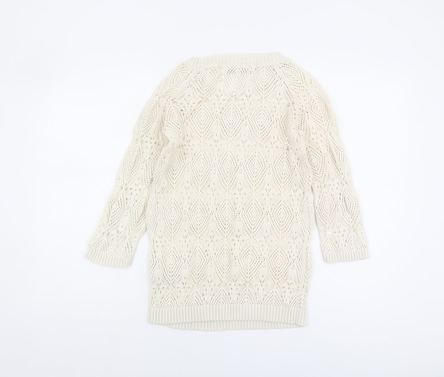 Fat Face Women’s Ivory Open-Knit Jumper, Size 8