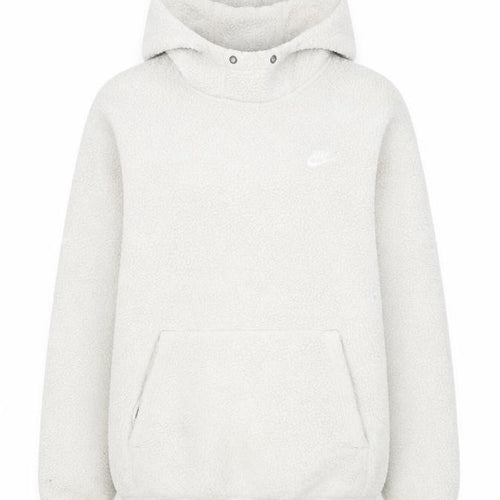 Nike Unisex Ivory M Pullover Hoodie with Logo & Pocket