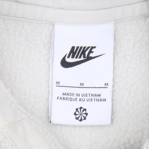 Nike Unisex Ivory M Pullover Hoodie with Logo & Pocket