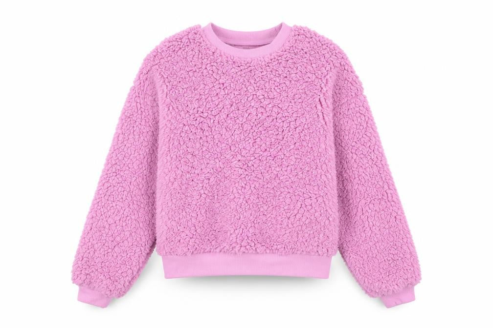 Front view of Brave Soul Women's Pink Fleece Pullover Sweatshirt S